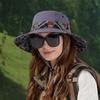 Bucket Hat Extra Large Brim Adjustable Fit Ethnic Style Cowboy Fisherman Hat Windproof Buckle Foldable Outdoor UV Blocking