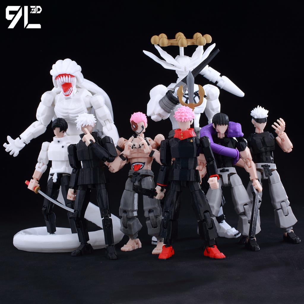 9L3D Titan 13 Already Assembled Gojo Sukuna Jujutsu Toji Action Figure 3D Print Dummy Full Body Mechanical Robot JJK Figure Toys