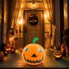 1Pc Halloween Inflatable Pumpkin Light Halloween PVC Inflatable Pumpkin Lantern Fun Jack-O'-Lantern for Yard Garden and Lawn