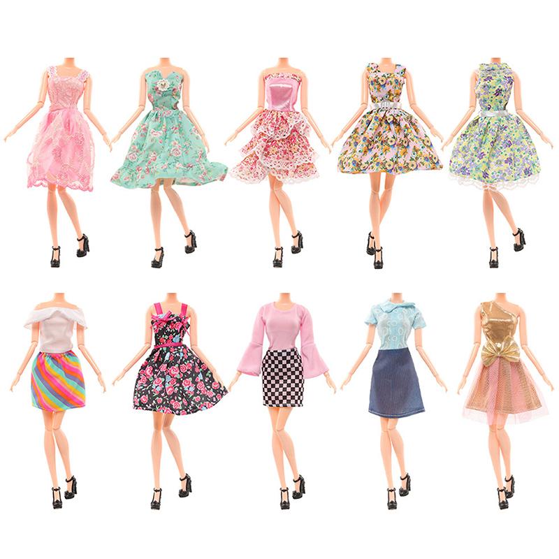 30CM Doll Clothes Changing Fashion Set Street Photo Dress Casual Pants Set Floral Skirt