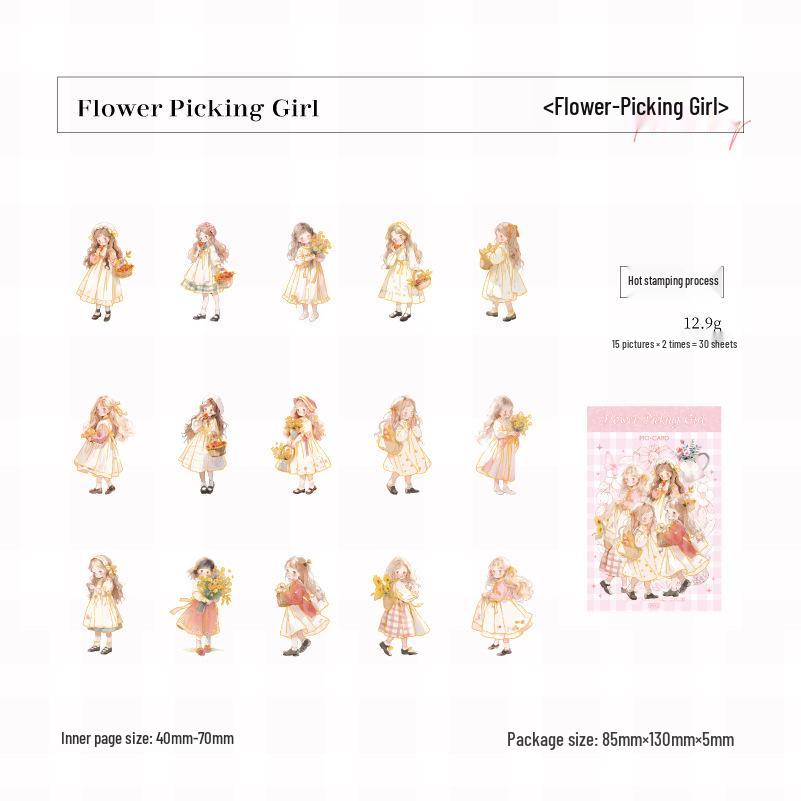 

Momo PET 3D Gold Stickers - Fairy Tale Forest Series: Cute Girl Characters for Journals
