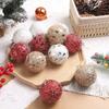 9 Pcs 8cm Inlaid Crystal Large Christmas Balls Creative Christmas Tree Hanging Ornaments Holiday Hanging Decorations