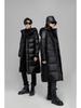 Black Gold Couple's High-End Hooded Long Down Jacket - Unisex, Over-the-Knee, Winter Warmth