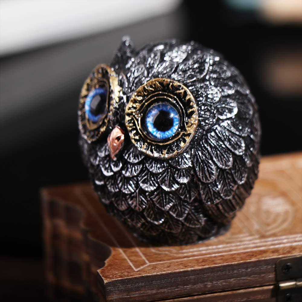 Realistic Owl Figurine Beads Lucky Owl Owl Ornament Energy Owl Mini Statue  Desktop Decoration