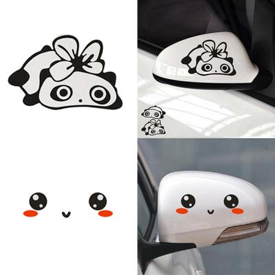 Decorazione della decalcomania dell'autoadesivo riflettente dello specchietto retrovisore dell'automobile riflettente del fumetto del panda da 2 pezzi