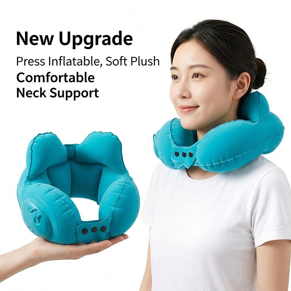 Ergonomic Inflatable Neck Pillow Foldable U Shaped Pillow Portable Headrest Camping