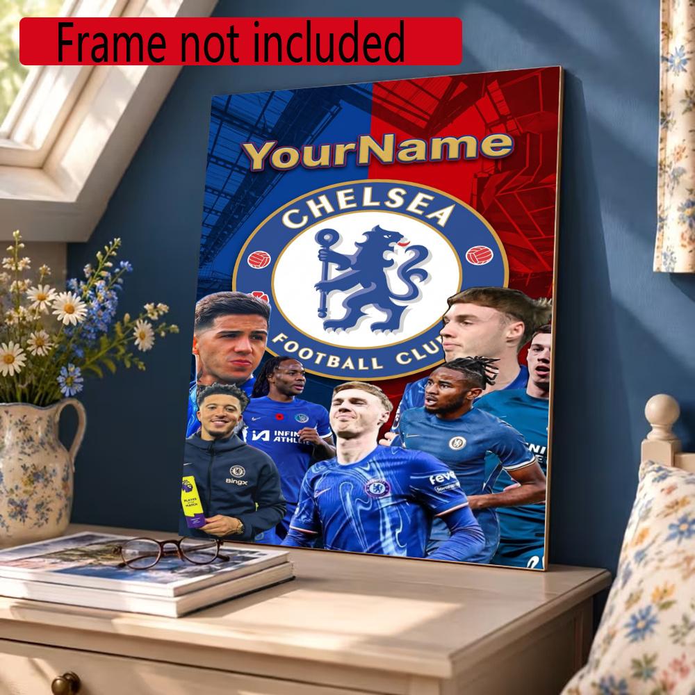 Chelsea Fc Customize Your Name Diamond Painting Round Diamond Rhinestones Mosaic Diamond Embroidery Wall Paintings Rhinestones Gift Frameless