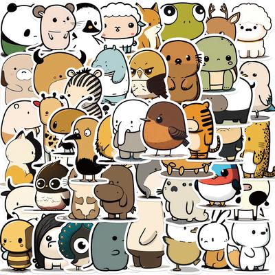 50 Cute Simple Animal Graffiti Stickers Guitar Notebook Suitcase DIY Waterproof Stickers