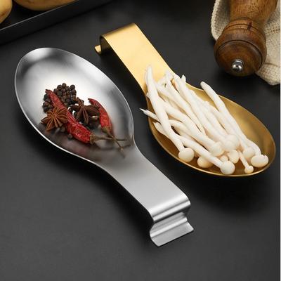 1pc Stainless Steel Spoon Rest Thickened Stainless Steel Buffet Clip Tray Hotel Restaurant  Kitchen Utensil Holder Home Gadgets