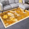 Luxury Nordic Golden Floral Rug - Soft Fluffy Non-Slip Washable Carpet for Living Room Sofa Side Bedroom Mat for Home Office