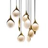 Modern Spoon LED Pendant Light Hotel Hall Living Brass Resin Round Ceiling Chandelier Hanging Lamp Fixtures Retro Luminaire