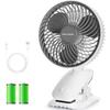 KEYNICE Small Desk Fan with Oscillating Quiet Suitable for DC 5000mAh Large Rhythmic 4 Wind Speed Super Strong Ideal for Continuous White Clip, USB,