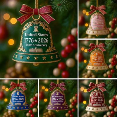 United States 250th Anniversary Bell Ornament Commemorative Doorbell Christmas Tree Decoration Patriotic Souvenir Gifts for Collectors