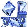 Samsung Galaxy Z Flip 8 Protective Case with Full Hinge Cover Magnetic Holder and Shockproof Design-Blue