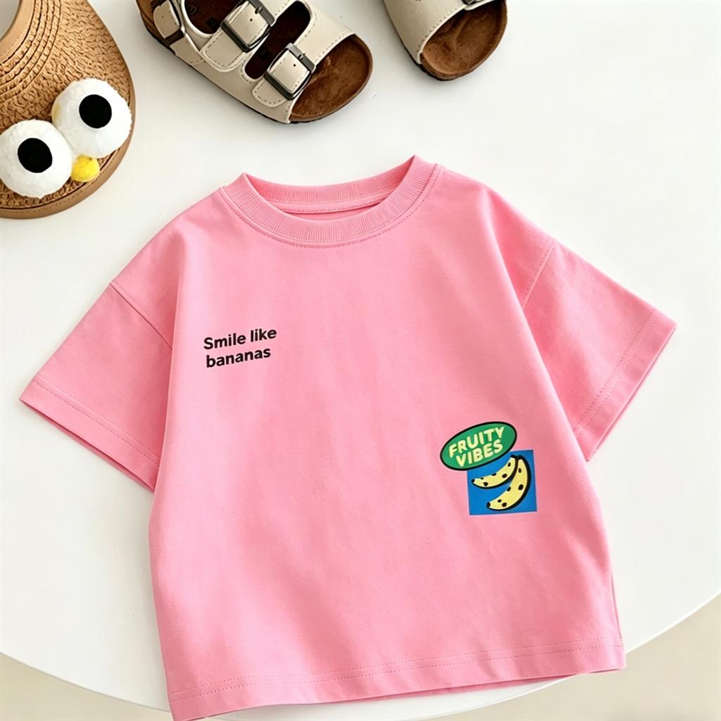 Children's Summer TShirt Crewneck Tops Loose Casual Tees Boys And Girls New Design Tees Pure Cotton Clothes Baby Short Sleeve