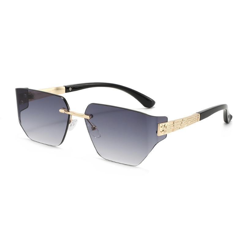 Stylish Frameless Metal Sunglasses for Women, Oversized Frames, European and American Style.