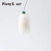 5pcs White Plush Cat Toy Replaces Head Cat Teasing Stick Teasing Interactive Wand Pet Toy