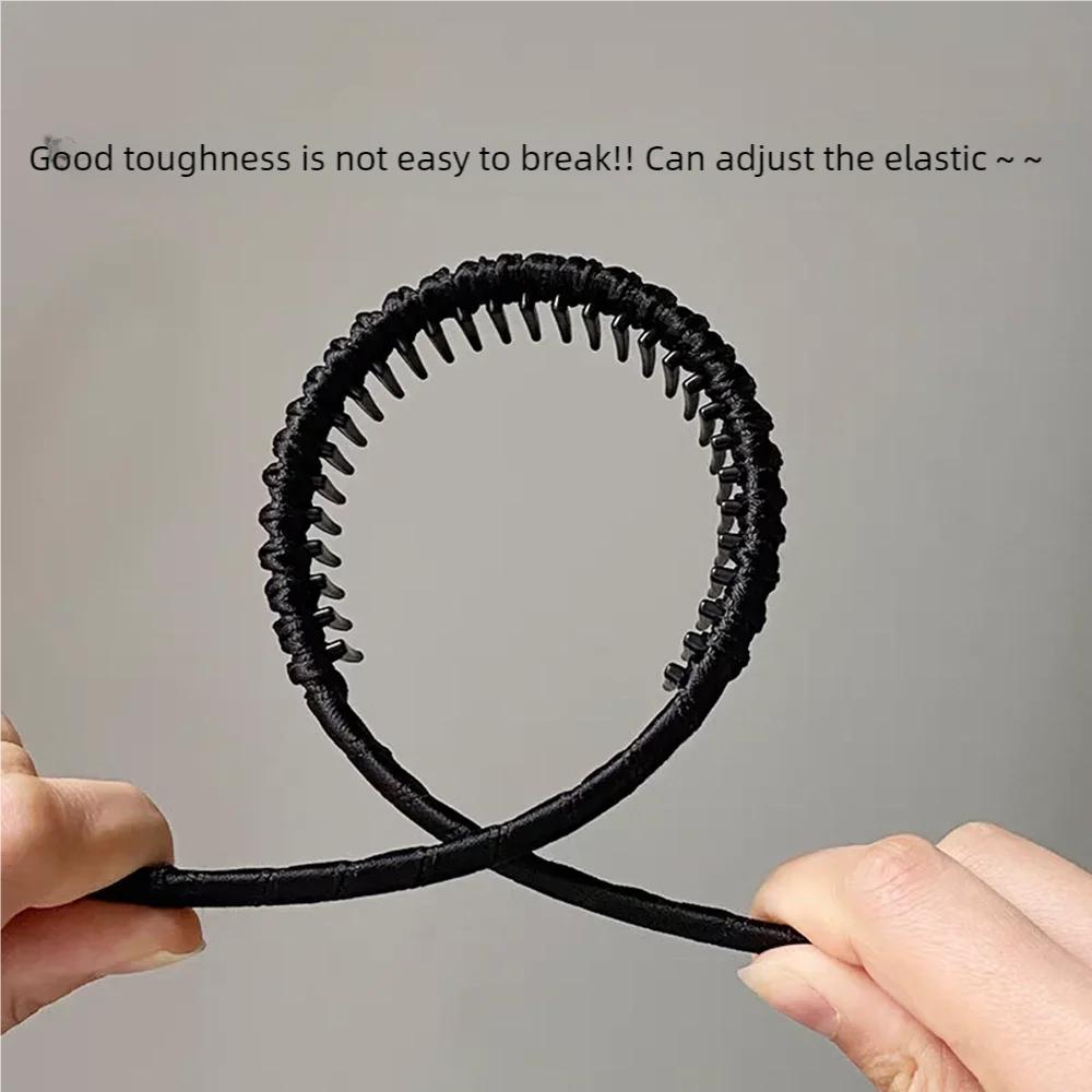 2pc Cute Plastic Black Brown Toothed Anti-skid Headband Women Girls Hair Bands Elegant Washface Hairband Hair Accessories