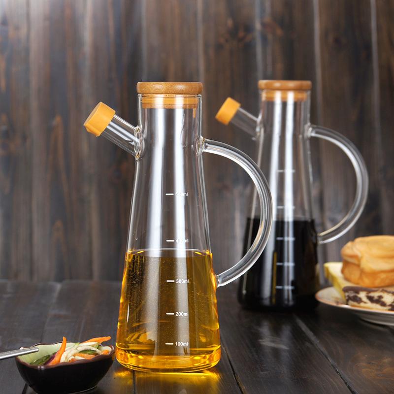 Glass oil and vinegar pot, seasoning bottle, soy sauce pot, sealed seasoning scale pot, food grade