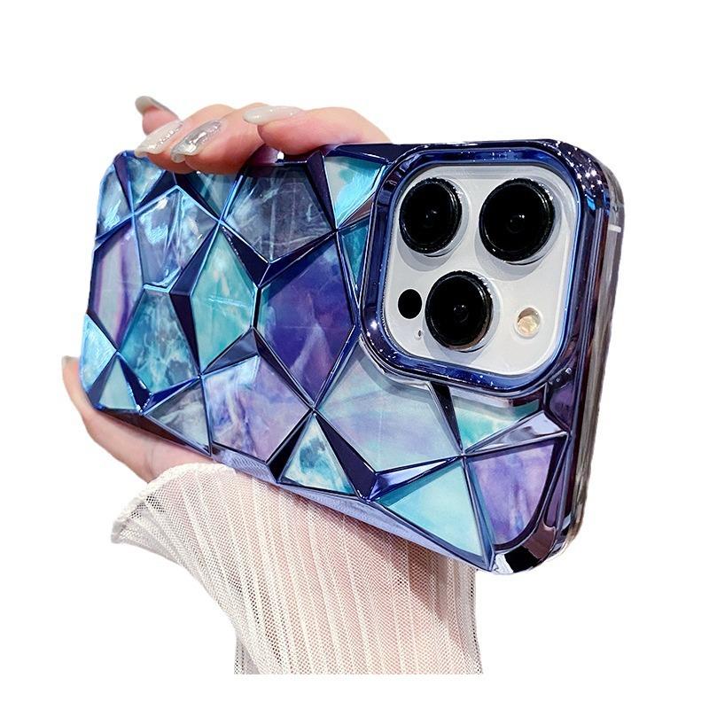 Applicable To Apple 16 Mobile Phone Case Electroplated Marble Iphone15Promax Protective Case Silicone 14 Luxury