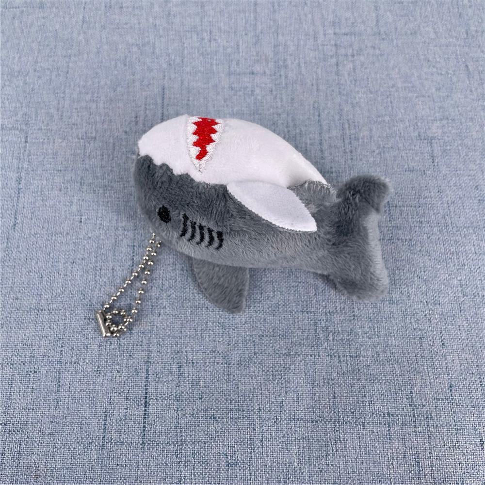 

NEW 3Colors , Size 8CM Stuffed Plush Shark Ocean Animal Plush Toy Doll , With Keychain Gift сірий колір