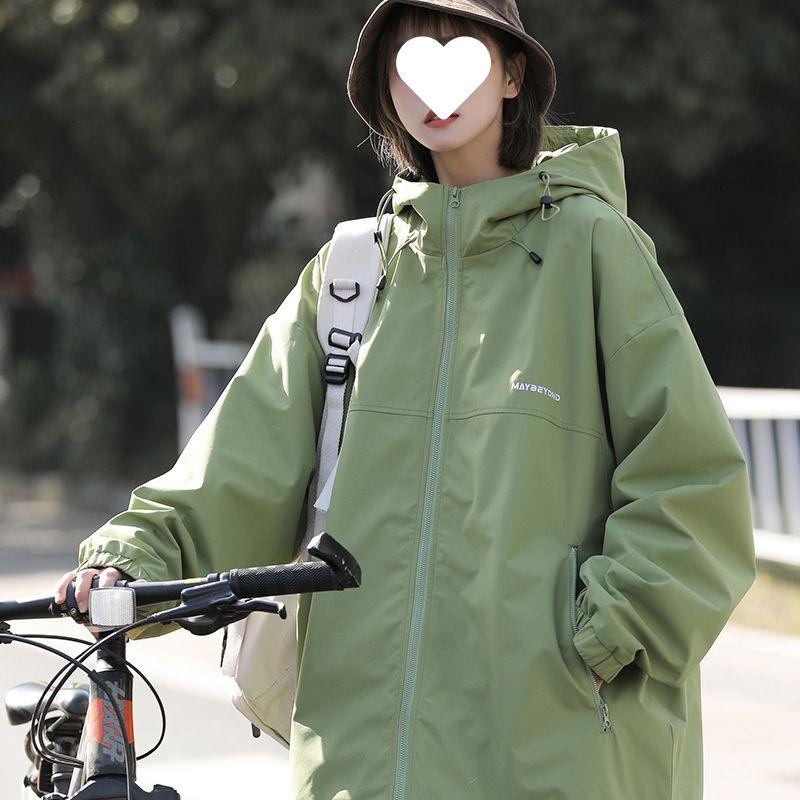 Осенняя ветровка, куртка для альпинизма, свободная ветровка с капюшоном в американском стиле, мужская и женская куртка S