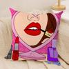 Ins Style Beauty Makeup Cushion Cover Silky Short Plush Sofa Pillow Cover Hidden Zipper Soft Dustproof Case for Home Decor