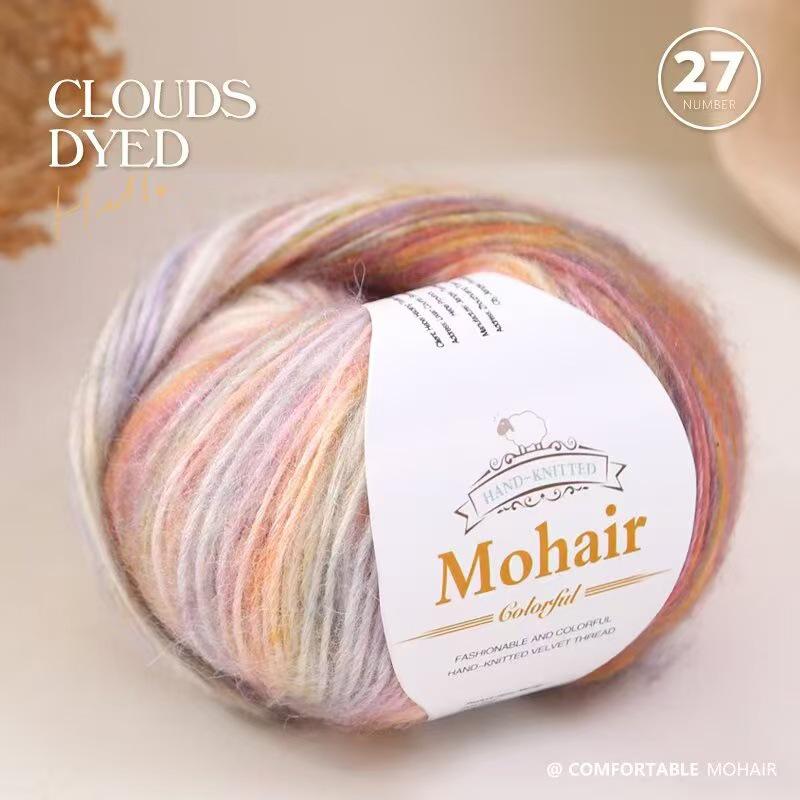 Silk Mohair Gradient Yarn for Hand-Knitted Shawls and Sweaters