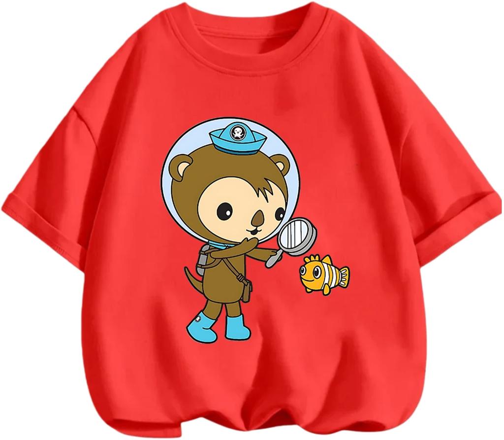 Cute Printed T Shirt Octonauts New Summer Style Breathable Leisure Tops For Boys And Girls Children Daily Wear