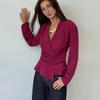 2025 Autumn and Winter New Fashion Women's Simple Solid Color Long-sleeved Shirt