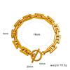 Meishi Duo Cross-border Fashion Exquisite Stainless Steel Japanese Character Buckle Necklace & Bracelet Chain Set