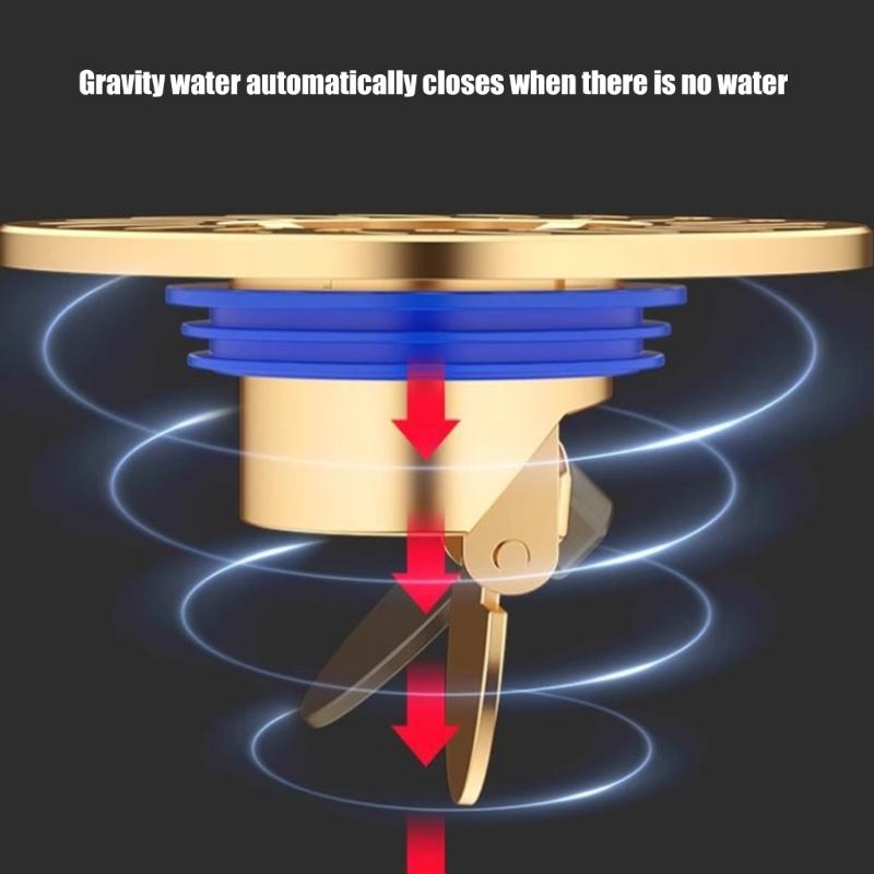 2Pcs Copper Floor Drain Bathroom Sewer Dectable Drainer Hair Catcher Washing Machine Ground Leakage Easy to Use