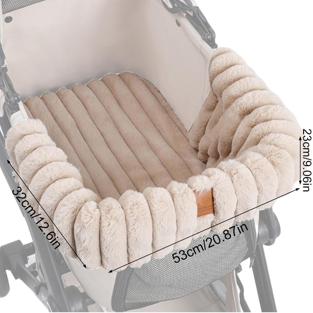 Dog Stroller Cushion Washable Plush Warm Blanket Magnetic Buckle Stroller Cushion For Dogs For Outdoor Indoor Travel Cats Puppy