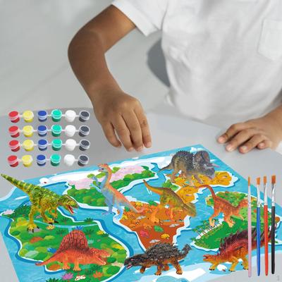 DIY Coloring Dinosaur Model Painting Kit Hand Painted Art Set for Activity