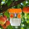 Outdoor Fruit Fly Trap Hanging Container Solar Powered LED Light Fruit Fly Catcher for Garden Patio Porch Insect Control