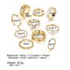 New retro inlaid pearl chain ring butterfly open ring ins wind ring set 10-piece set