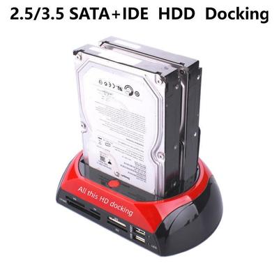 Multi-Function Mobile Hard Disk Dock with 2.5/3.5 IDE+SATA, Card Reader, and HUB