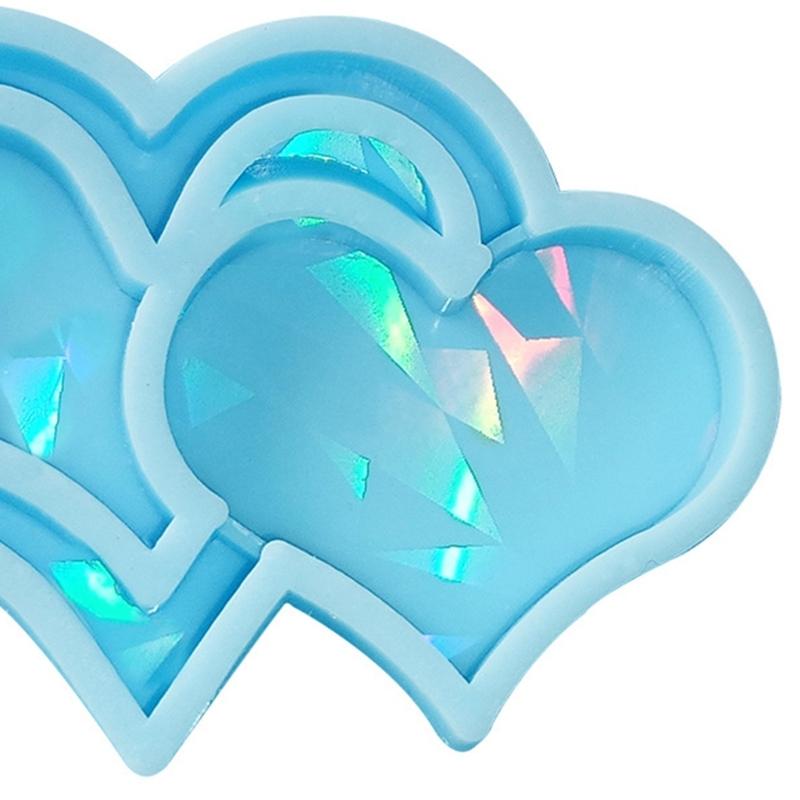 Light and Shadow Keychain Pendant Silicone Molds Heart Shape Mold DIY Ornaments Crafting Mould for Valentine Gift