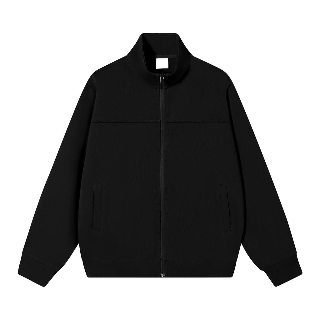 Men's Zip-Up Cardigan Jacket with Stand Collar and Paneled Design for Casual Wear
