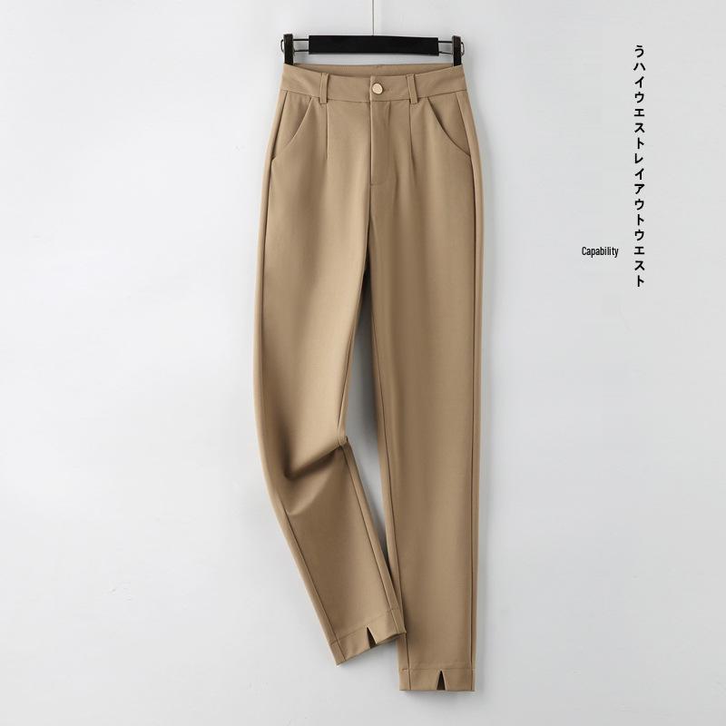 Women's Spring High-Waisted Slim Cigarette Pants - Versatile, Slim-Fit, Straight-Leg Suit Pants