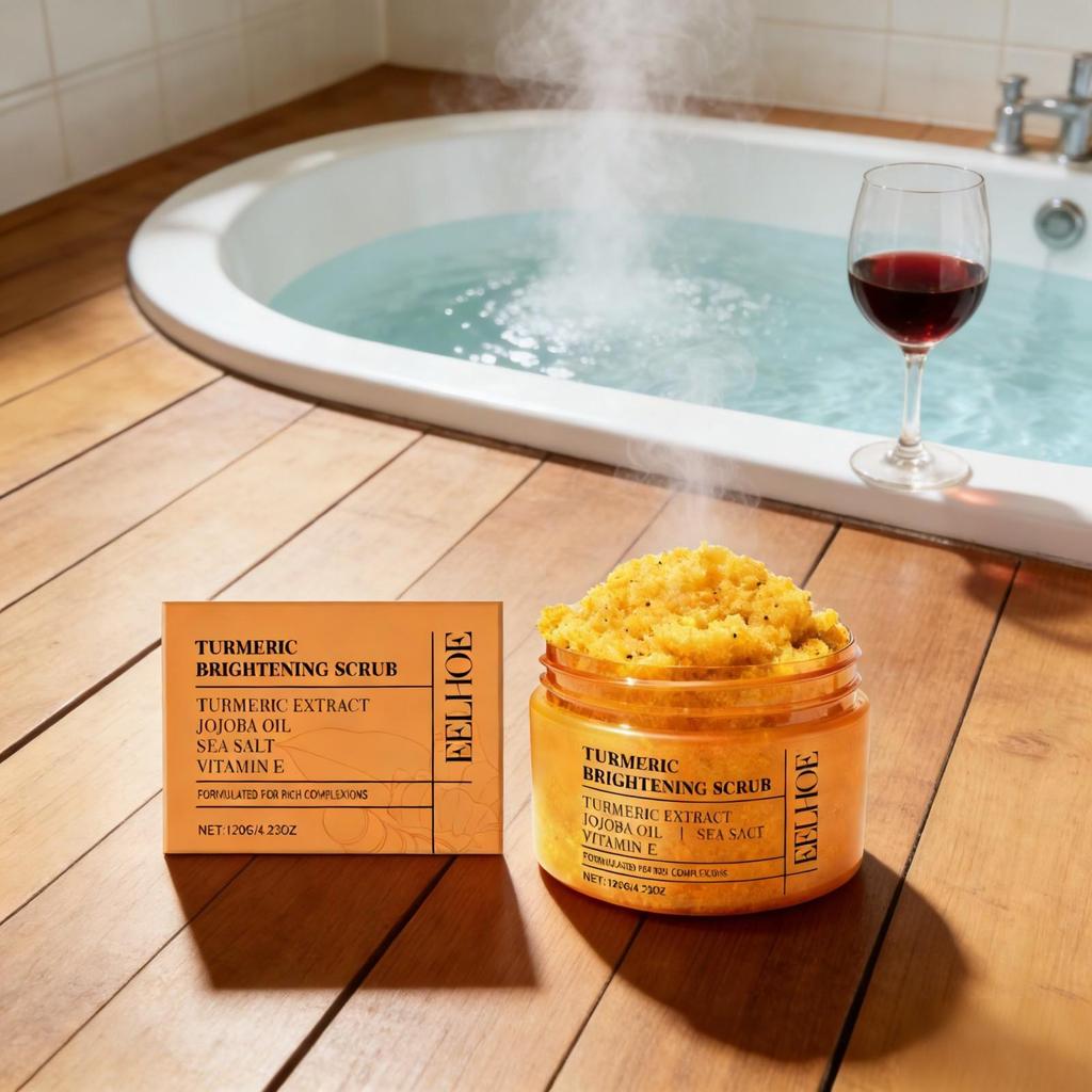 EELHOE Kurkuma Peeling Rozjaśniający Skórę Produkty Rozjaśniające Peeling do Całego Ciała Usuwanie Martwego Naskórka Gładki Peeling Solą Morską