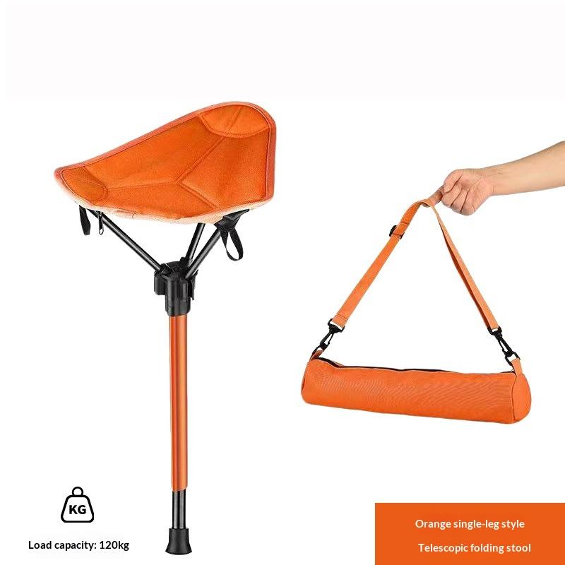 

Folding Chair Collapsible Chair Retractable Walking Aid Crutch Stool Adjustable Hiking Chair For Outdoor Hiking Picnic Travel 1 помаранчевий