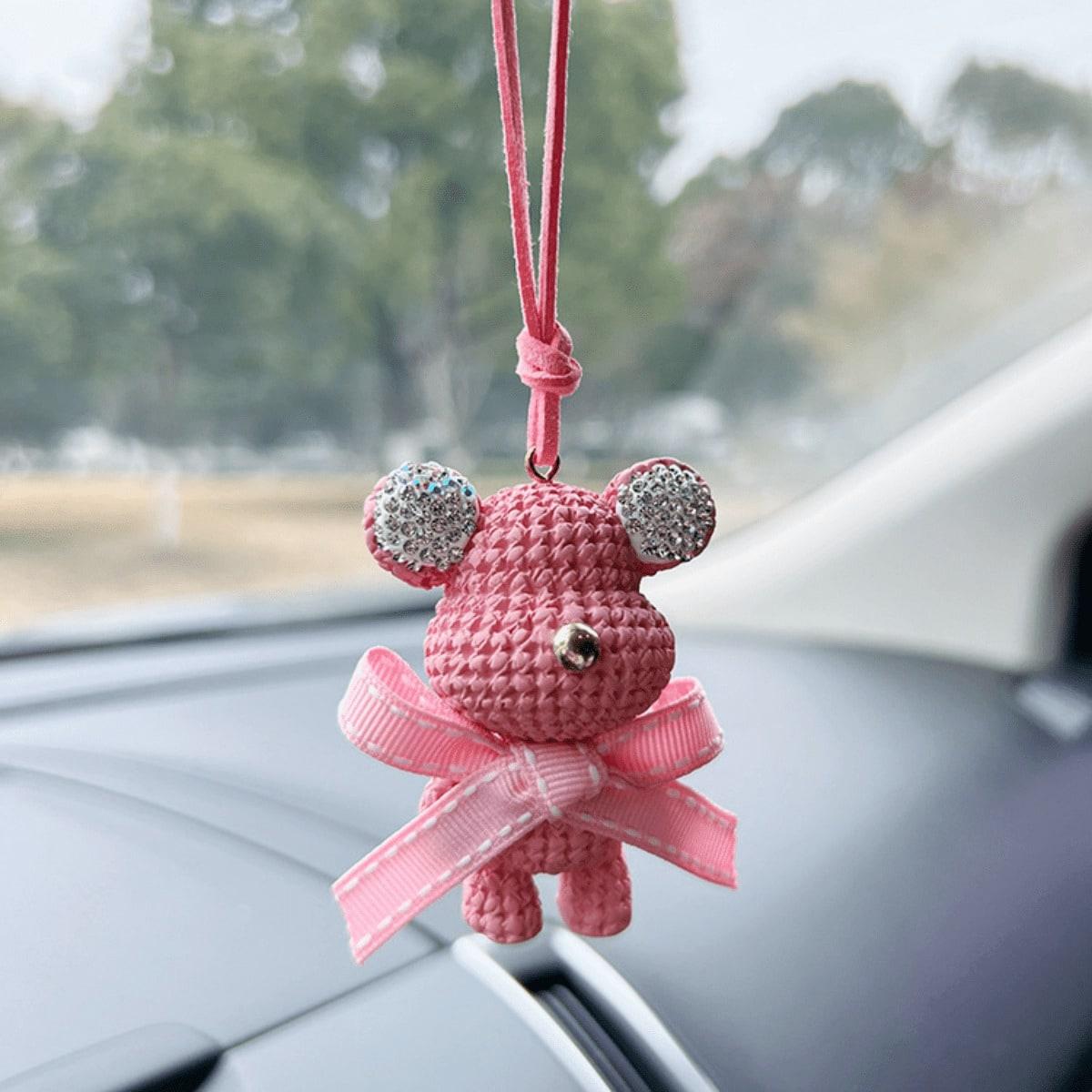 

Пластырь Алмазная Шерсть Медведь Подвеска для Авто Милая Кукла Бант Кукла Подвеска для Украшения Салона Авто Милая розовый