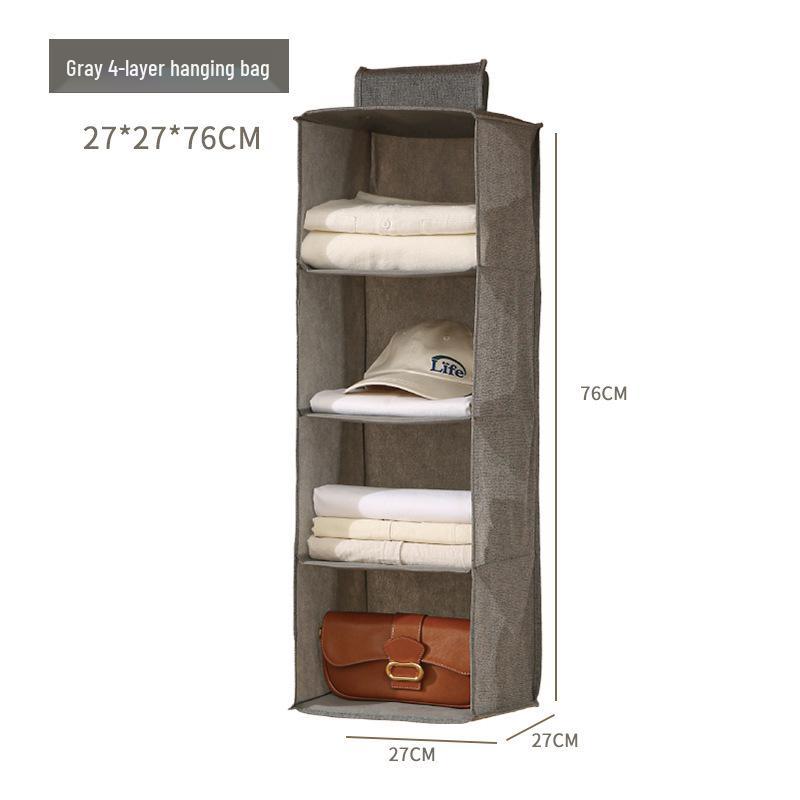 Multi-Layer Foldable Hanging Wardrobe Organizer with Dustproof Cover