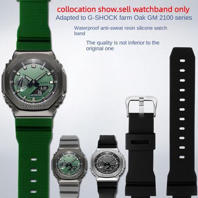 For Casio G-Shock GM-2100 GM-S2100 GA-2100 GM-5600/GA5600 Resin Watch Strap Men Black Green Blue  Rubber Sports Sweat Watchband