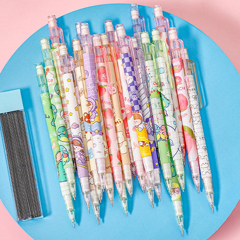 1 Stück 0,5 mm Druckbleistifte Kawaii Automatikstifte mit Radiergummi Studenten Schreibwaren Schreibwerkzeug Niedliche Schulbürobedarf