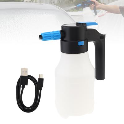 Pulverizador de espuma eléctrico con USB para lavado de autos, 1,5 l, 2600 mAh, pulverizador de espuma presurizado, regadera para motocicletas, vehículos recreativos, belleza y limpieza de automóviles