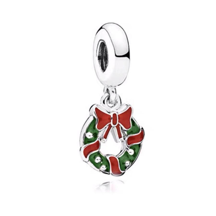 NEW Sparkling Red Series Charm Bead Clip Fit Original Silver Bracelet DIY Jewelry Christmas Gift Reindeer Motorcycle Dangle