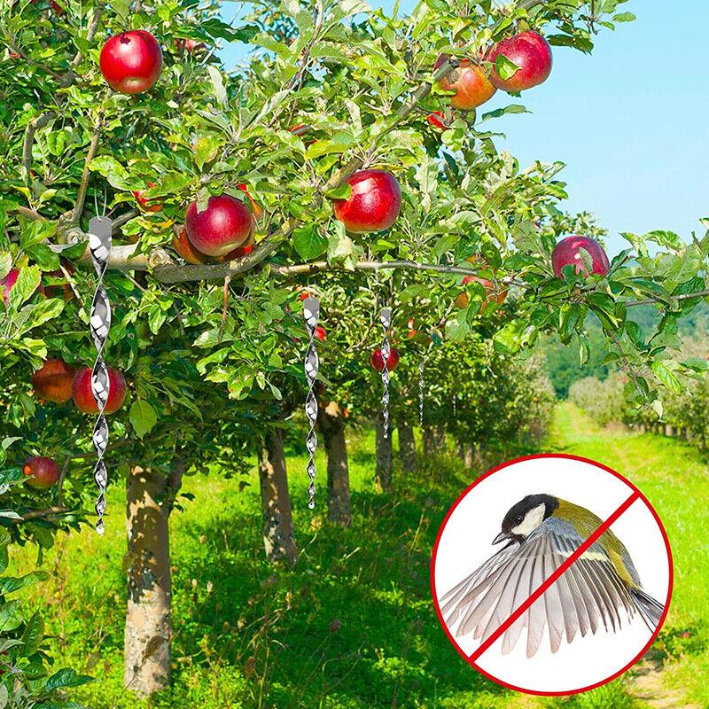 Outdoor Bird Repeller Reflective Scare Stick Spiral Bird Repeller Deterrent Reflective Stick Agricultural Scare Bird Decoration