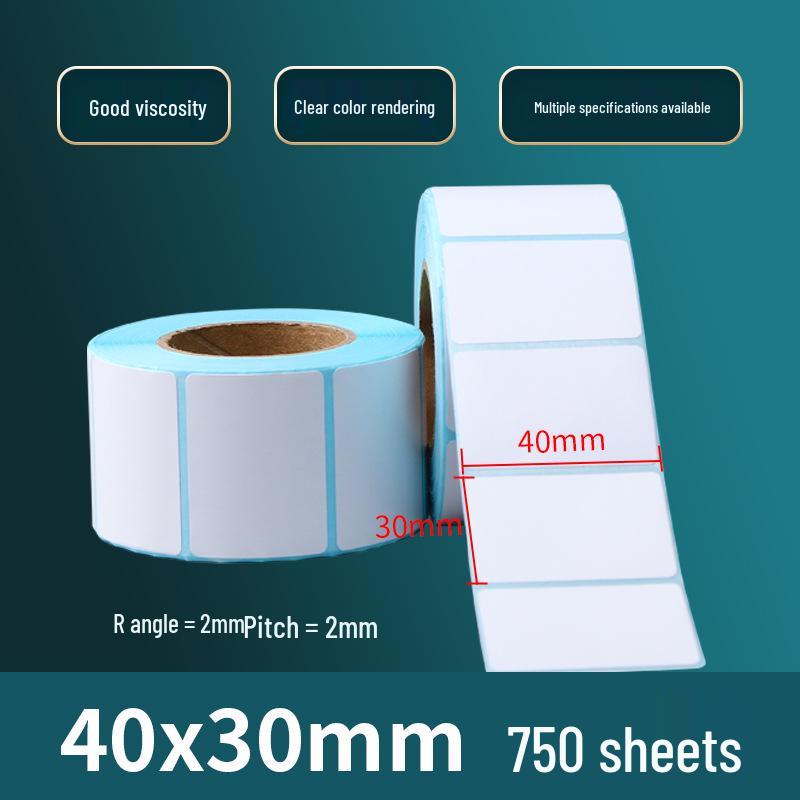 Durable 60x40mm Thermal Label Paper: Blank Adhesive Barcode Labels for Supermarket Pricing 80*50